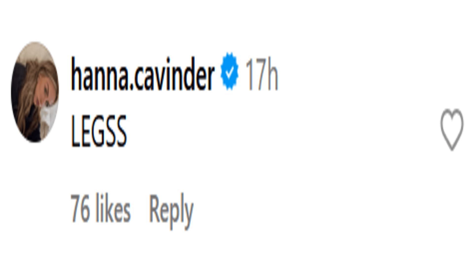 Image via the comments of Livvy Dunne's Instagram post.